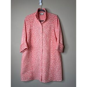 Tuckernuck Coral Antelope Charlie Linen Shirt Dress Size Medium